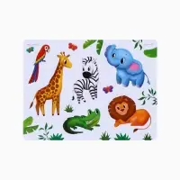 Игрушки - стикеры для купания в ванне &laquo;Зоопарк&raquo;, EVA, набор 12 шт.