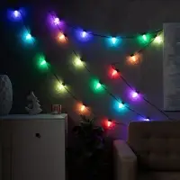 Умная гирлянда &laquo;Нить&raquo; 6 м с насадками &laquo;Звёздочки&raquo;, IP20, тёмная нить, 20 LED, свечение RGB, USB