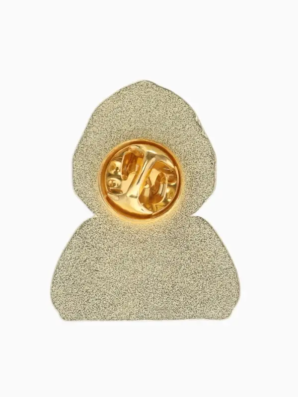 Значок"Русская красавица" в косынке, цветной в золоте