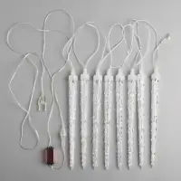 Гирлянда &laquo;Сосульки рифленые&raquo; 2.5&times;0.3 м, IP65, прозрачная нить, 192 LED, свечение белое с эффектом стекания, 12 В