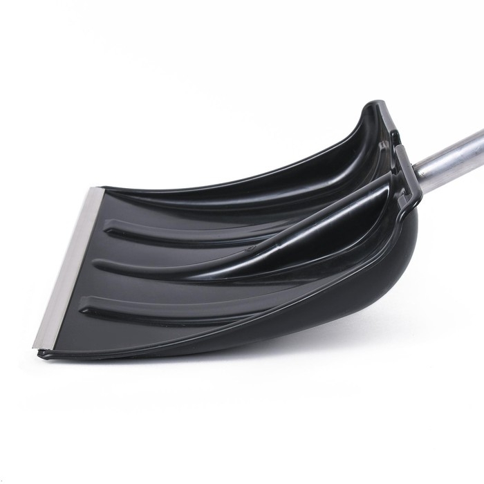 Лопата для уборки снега, автомобильная, пластиковый ковш 380 × 370 мм, алюминиевая планка, алюминиевый черенок, с ручкой Лопата для уборки снега, автомобильная, пластиковый ковш 380 × 370 мм, алюминиевая планка, алюминиевый черенок, с ручкой