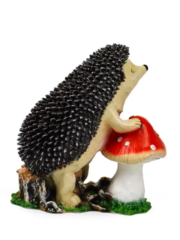 Садовая фигура из полистоуна &laquo;Ёж с грибом&raquo;, 38&times;22&times;38 см