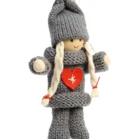 Елочная игрушка &laquo;Куколка в костюме&raquo;, серая, МИКС