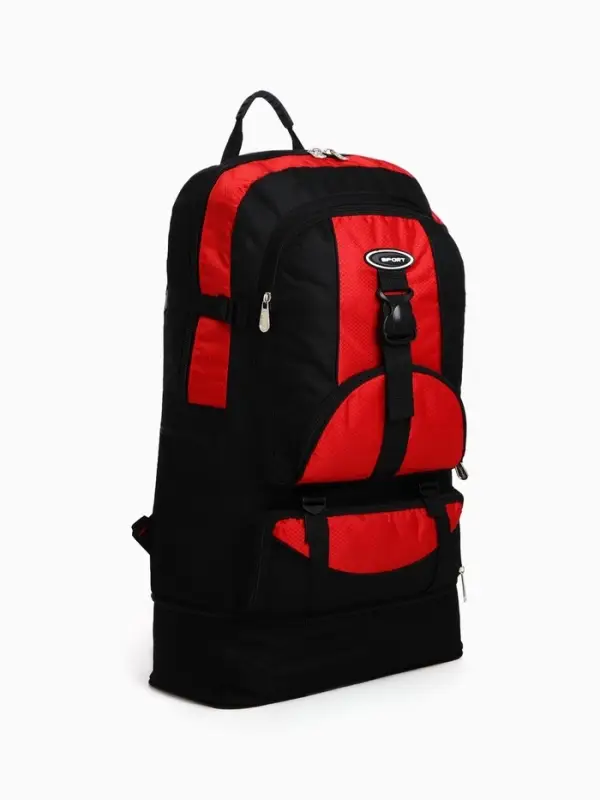 Рюкзак туристический 37 л, с увеличением, карманами, красный