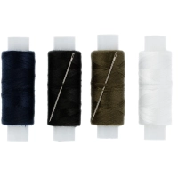 Набор ниток 45 ЛЛ 150м белая, черная, хаки, синяя + 2 иголки