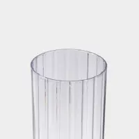 Ваза настольная пластик "Венера" полосы, 24,5х9,5 см, прозрачный