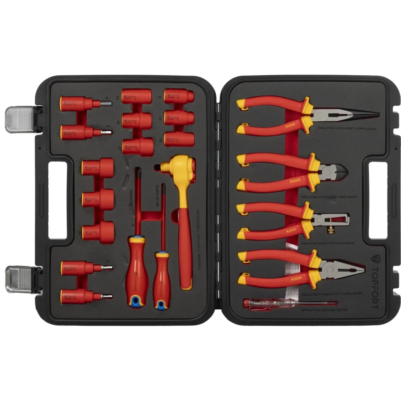 Набор диэлектрических инструментов Topfort 21 предметов (VDE584121)