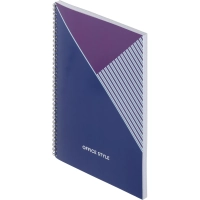 Бизнес-тетрадь А4,96л,обл.карт,греб,кл,Office Style,синяя
