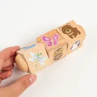 Кубики деревянные «Живая природа», на оси, 3 кубика