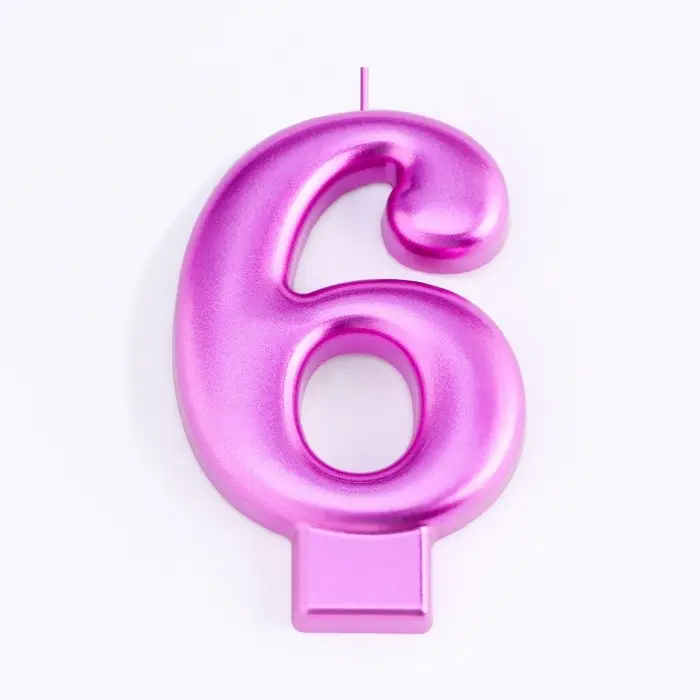 Свеча для торта «Европейская ГИГАНТ», цифра 6, 7 см, фиолетовый металлик Свеча для торта «Европейская ГИГАНТ», цифра 6, 7 см, фиолетовый металлик