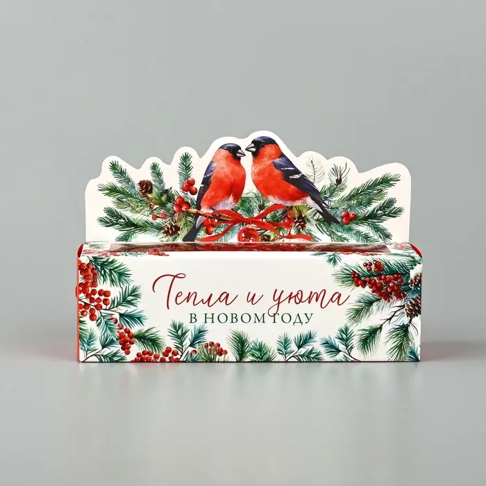 Коробочка для макарун «Снегири», 18 х 5.5 х 5.5 см Коробочка для макарун «Снегири», 18 х 5.5 х 5.5 см