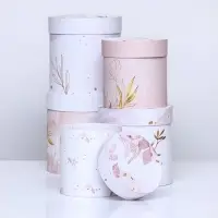 Набор круглых подарочных коробок 5 в 1 &laquo;Нежный образ&raquo;, 20&times;20 -14&times;14 см