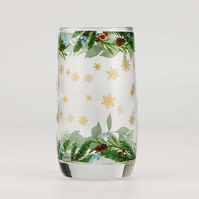 Новый год. Стакан стеклянный «Зимние цветы», 330 мл Новый год. Стакан стеклянный «Зимние цветы», 330 мл