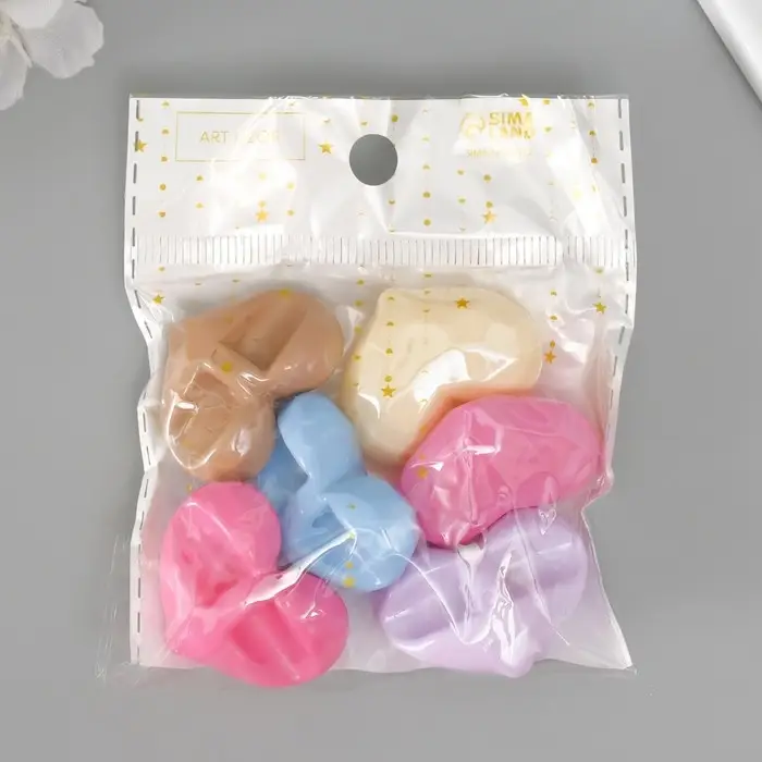 Бусина для творчества пластик  Бусина для творчества пластик "3D сердце с гранями" пастель МИКС 2,4х3,3х1,4 см