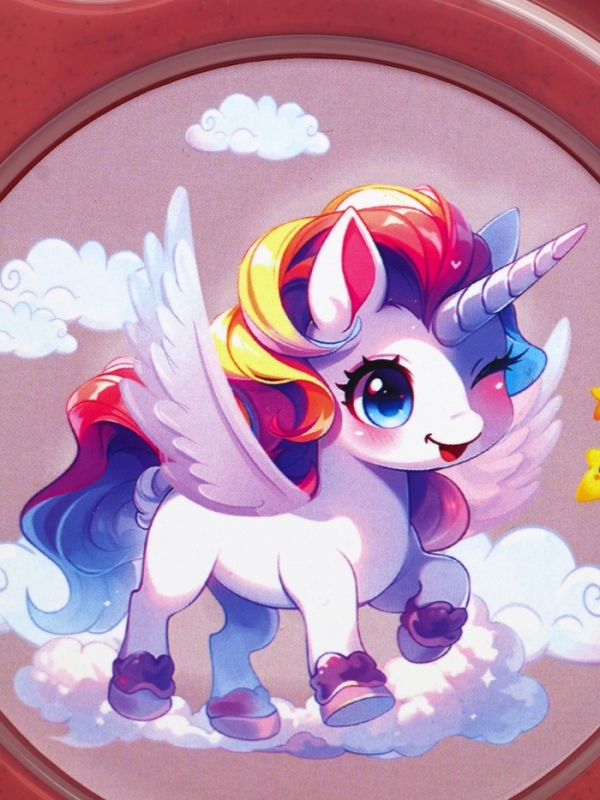 Ланч - бокс с 4 секциями «Единорог», 23 х 17 х 5,5 см, розовый