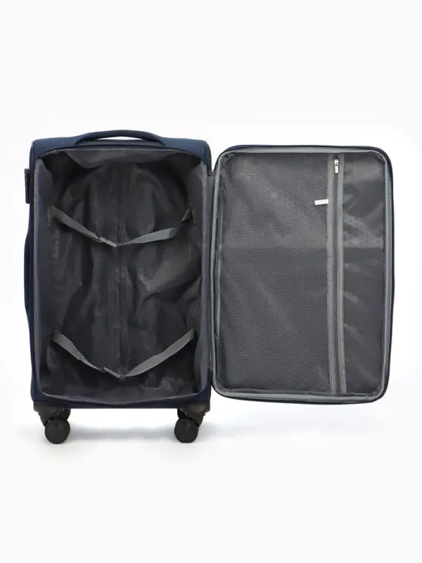 Чемодан на колёсах TEXTURA, с увеличением, кодовый замок, 42&times;26&times;68 см, 24", синий