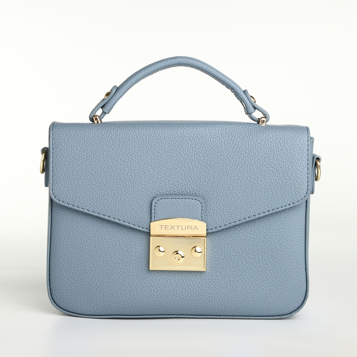 Сумка женская на клапане, TEXTURA, маленький размер, цвет голубой Сумка женская на клапане, TEXTURA, маленький размер, цвет голубой