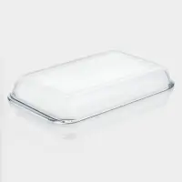 Форма для запекания и выпечки Доляна, 3 л, 39&times;24&times;6 см, жаропрочное стекло, прозрачная