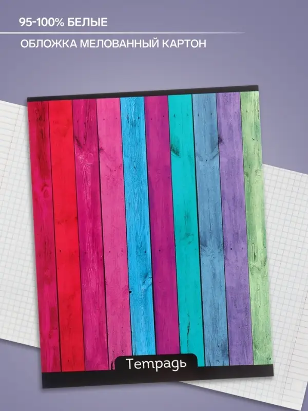 Тетрадь 48 листов в клетку Calligrata &laquo;Яркие цвета&raquo;, МИКС