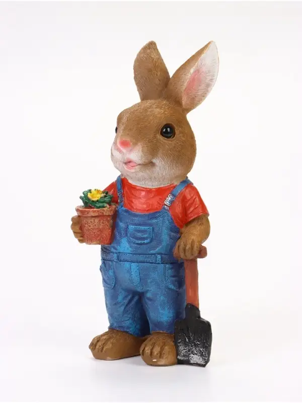 Садовая фигура из полистоуна &laquo;Заяц с лопатой&raquo;, 9&times;13.5&times;27 см, Greengo