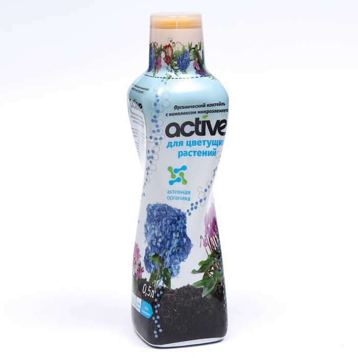 Удобрение органоминеральный коктейль Active, для цветущих комнатных растений, 0,5л Удобрение органоминеральный коктейль Active, для цветущих комнатных растений, 0,5л