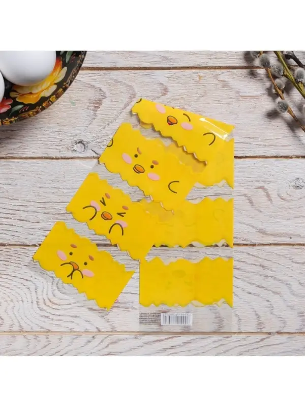 Термонаклейки на 7 яиц &laquo;Весёлые цыплята&raquo; на пасху, 7,3 х 34,2 см.