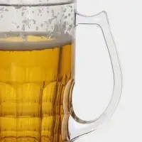 Кружка для пива охлаждающая, 600 мл, пластик, прозрачная