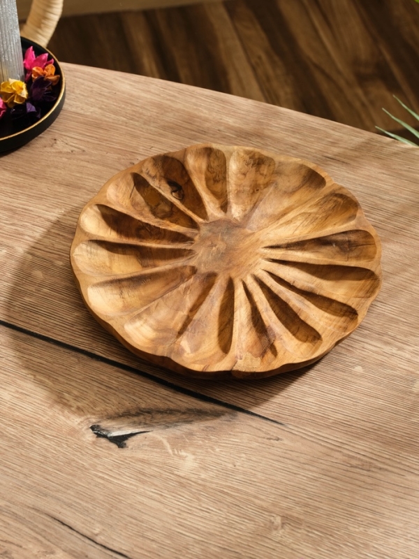 Менажница  Менажница "Раковина"  дерево Джати, 24х24х3 см, цв. коричневый