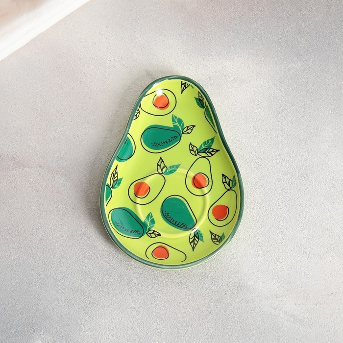 Чайная пара керамическая Persea, кружка 100 мл, блюдце 14х10 см, цвет зелёный-коричневый Чайная пара керамическая Persea, кружка 100 мл, блюдце 14х10 см, цвет зелёный-коричневый