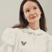 Брошь &laquo;Галиотис&raquo;, бабочка летящая, в серебре