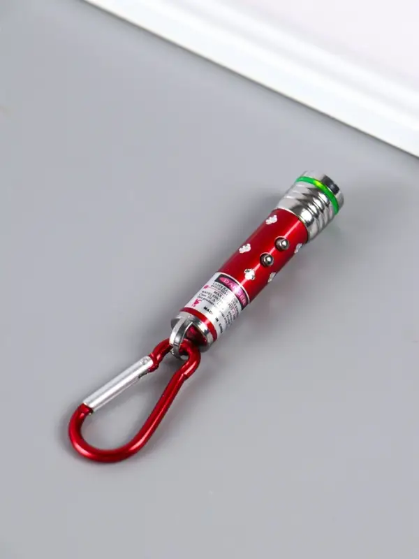 Фонарик-лазер брелок для ключей на карабине &laquo;Указка, с рисунком&raquo;, 2 режима, 7.5&times;1.5&times;1.5 см, МИКС