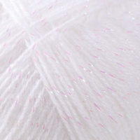 Пряжа "Angora Gold Simli" 75% акрил, 20% шерсть, 5% металлик 500м/100гр (55 белый)