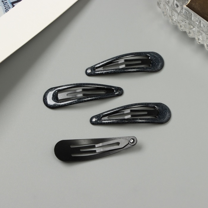 Невидимка для волос  Невидимка для волос "Хэдли" (набор 4 шт) 5 см, чёрный