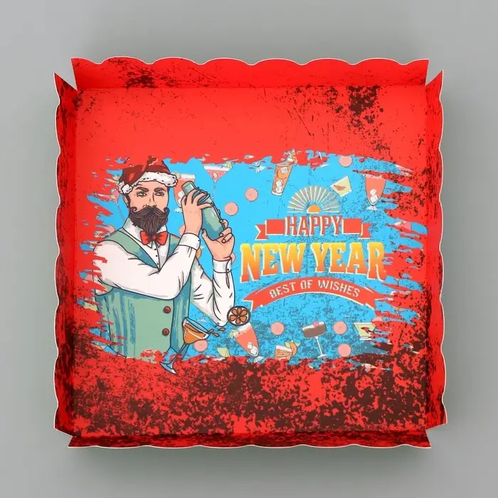 Коробка для печенья, «Врывайся в Новый Год!», 15×15×3 см