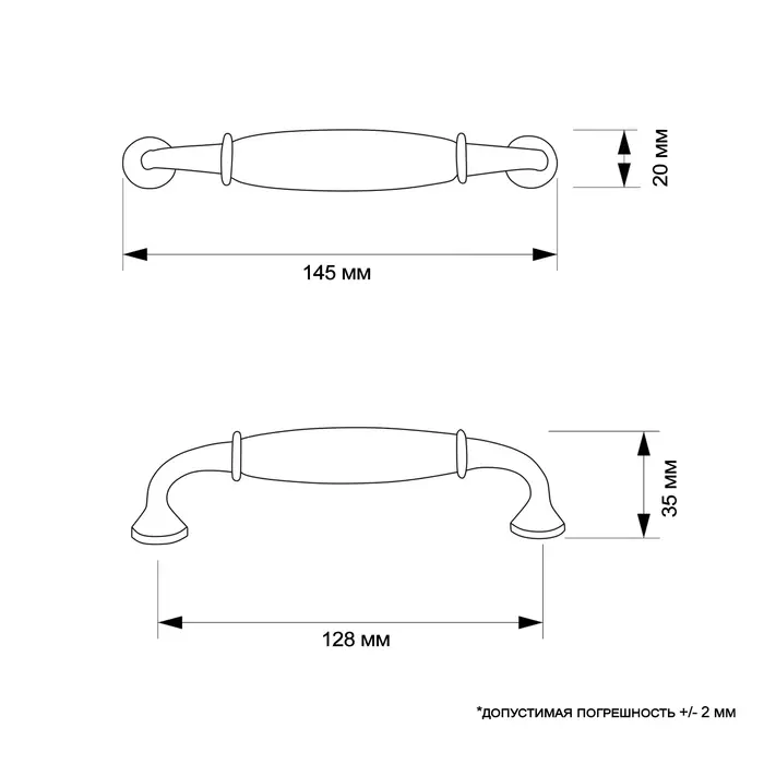 Ручка-скоба CAPPIO RSC012, пластик, м/о 128 мм, цвет бронза Ручка-скоба CAPPIO RSC012, пластик, м/о 128 мм, цвет бронза