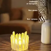 Светодиодная свеча LED - ночник RISALUX &laquo;Снежная королева&raquo;, от батареек 3&times;LR1130, прозрачный, 5.5&times;5.5&times;5 см