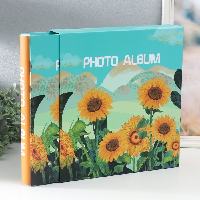Фотоальбом на 600 фото 10х15 см Фотоальбом на 600 фото 10х15 см "Подсолнухи в горах" в коробке 37х6х34,5 см