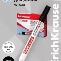 Маркер для доски ErichKrause. W-500, узел 2.5 мм, ширина линии 0.8-2.5 мм, спиртовой, чёрный