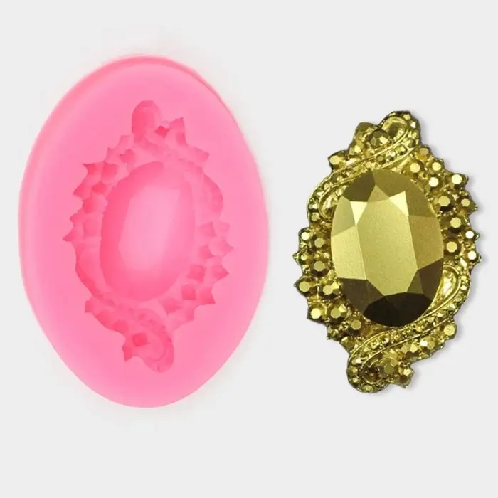 Молд для заливки «Драгоценный камень», силикон, 6×4,3 см, розовый