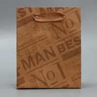 Пакет подарочный крафтовый, упаковка, «Only for real man», S 12 х 15 х 5.5 см