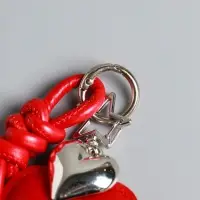 Брелок на карабине кожзам "Сердце" с узлом, красный 21х5,5х1,5 см