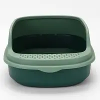 Лоток для кошек &laquo;Фур-Мур&raquo;, 48&times;35.5 см, с высоким бортом и совком, покрытие софт-тач, цвет изумруд