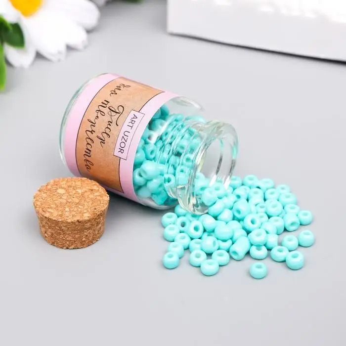 Бисер круглый 6/0 в бутылочке  Бисер круглый 6/0 в бутылочке "Бирюза" 20 гр