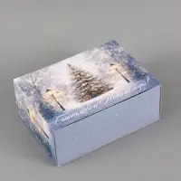Коробка подарочная самосборная &laquo;Новогодняя елочка&raquo;, 25&times;18&times;10 см