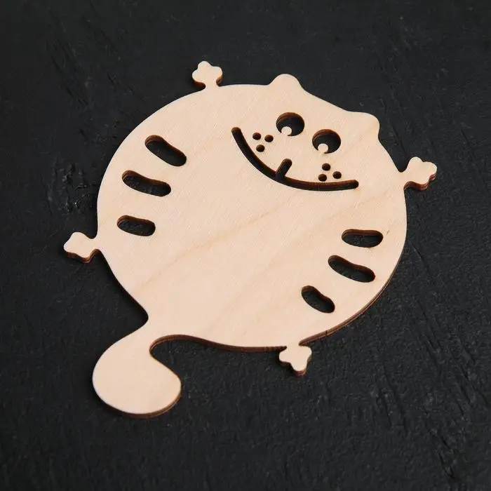 Подставка деревянная под кружку «Котёнок», 9×9 см Подставка деревянная под кружку «Котёнок», 9×9 см