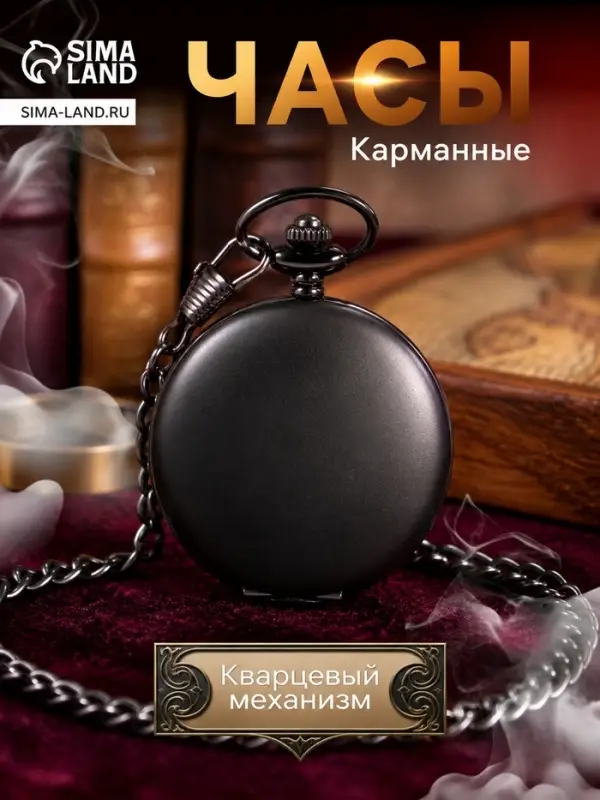 Часы карманные &laquo;Классика&raquo;, кварцевые, длина цепочки 40 см, циферблат d=4.5 см, под гравировку