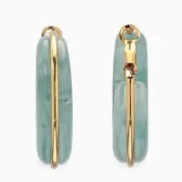 Серьги-кольца акрил "Тренд", цвет голубой в золоте Серьги-кольца акрил "Тренд", цвет голубой в золоте