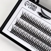 Набор накладных ресниц &laquo;Ласточкин хвост&raquo;, пучки, 12 мм, толщина 0.1 мм, изгиб С, 12 D