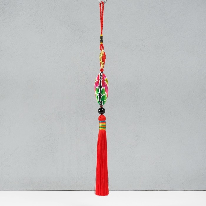 Подвеска текстиль Подвеска текстиль "Лотос" красная 2х10х29 см