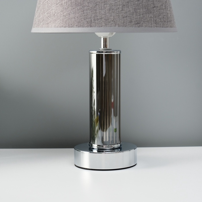 Лампа настольная Лампа настольная "Арабеска" 1х40Вт Е27 хром/серый 22х22х36см